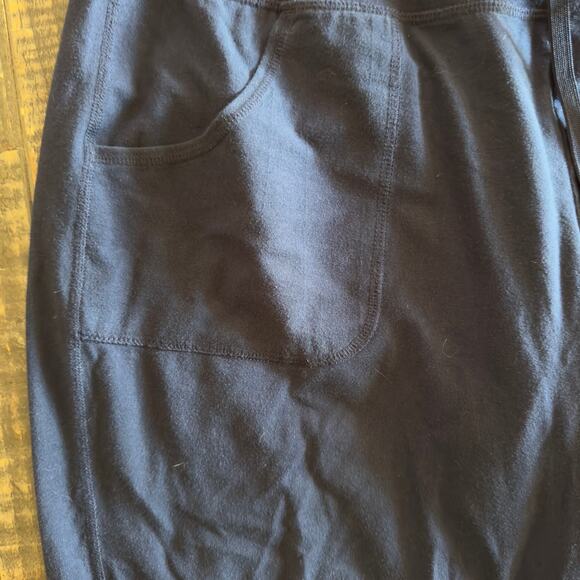 Athletic Works Blue Wide Leg Pull On Capri Pants Tie Waist, Pockets Size XL - Picture 5 of 5